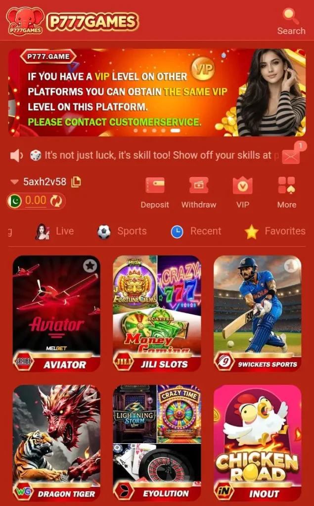 p777 game login