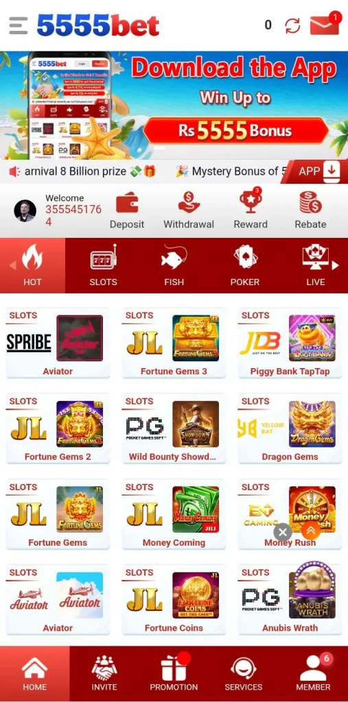 555 bet game